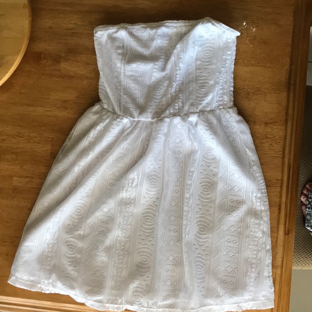 White strapless sundress